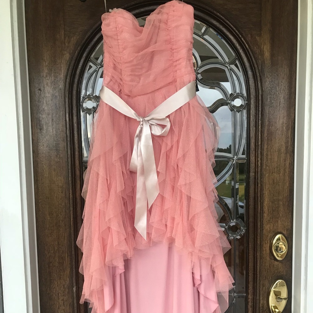 High low pink homecoming dress